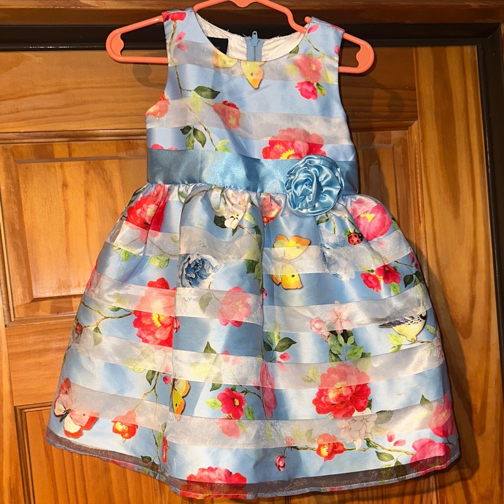 Holiday Editions Blue Floral Kids Dress